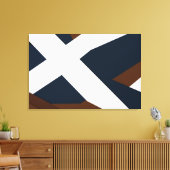 Kool Navy Wit Bruin Gelaagde Abstracte Canvas Afdruk (Insitu (Woonkamer))