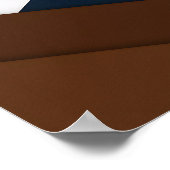 Kool Navy Wit Bruin Gelaagde Abstracte Poster (Hoek)