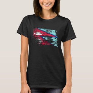 Kool Nepalese vlag ontwerp T-shirt