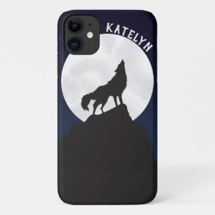 Kool Night Sky Moon met gepersonaliseerde Wolf Case-Mate iPhone Case
