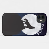Kool Night Sky Moon met gepersonaliseerde Wolf Case-Mate iPhone Case (Achterkant (horizontaal))