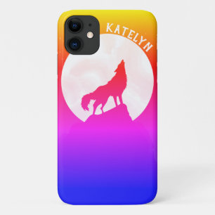 Kool Night Sky Moon met gepersonaliseerde Wolf Case-Mate iPhone Case