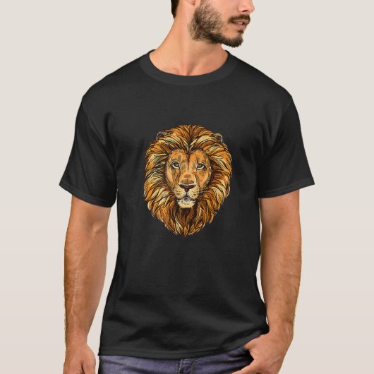 Kool ontwerp van leeuwenkop t-shirt (Voorkant)