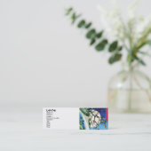 Kool-oosterse japanese hokusai volle maan waterval mini visitekaartje (Staand voorkant)