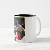 Kool-oosterse japanese kabuki-strijder tweekleurige koffiemok (Voorkant rechts)