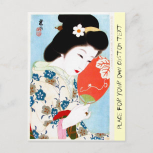 Kool-oosterse japanse klassieke geisha lady art. briefkaart