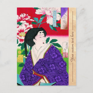 Kool-oosterse japanse klassieke geisha lady art. briefkaart