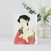 Kool-oosterse japanse klassieke geisha lady art. briefkaart (Staand voorkant)