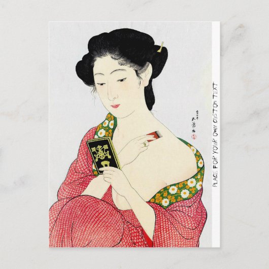 Kool-oosterse japanse klassieke geisha lady art. briefkaart (Voorkant)