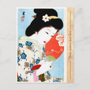 Kool-oosterse japanse klassieke geisha lady art. briefkaart