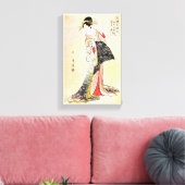 Kool-oosterse japanse klassieke geisha lady art. canvas afdruk (Insitu (Woonkamer))