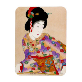 Kool-oosterse japanse klassieke geisha lady art. magneet