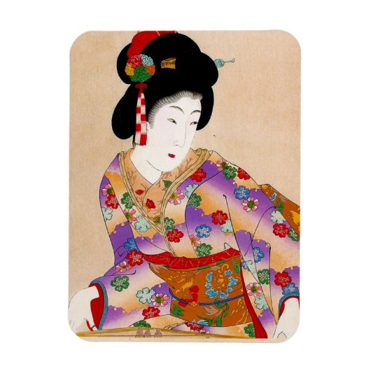 Kool-oosterse japanse klassieke geisha lady art. magneet (Verticaal)