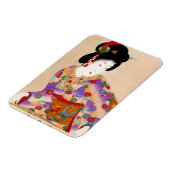Kool-oosterse japanse klassieke geisha lady art. magneet (Linkerzijde)