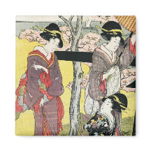 Kool-oosterse japanse klassieke geisha lady art.
