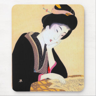 Kool-oosterse japanse klassieke geisha lady art. muismat