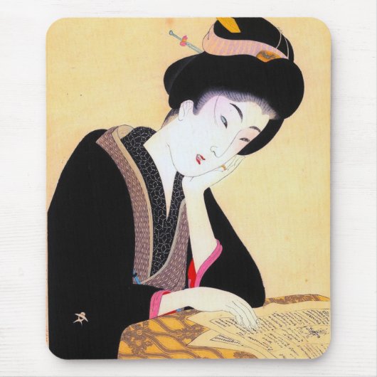 Kool-oosterse japanse klassieke geisha lady art. muismat (Voorkant)