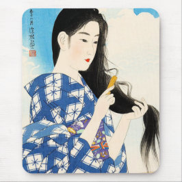 Kool-oosterse japanse klassieke geisha lady art. muismat