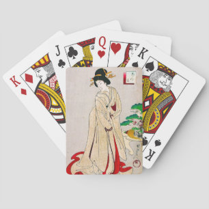 Kool-oosterse japanse klassieke geisha lady art. pokerkaarten