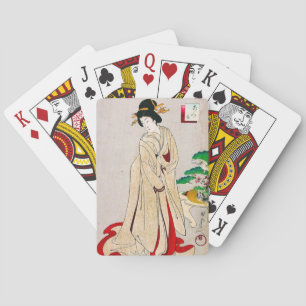 Kool-oosterse japanse klassieke geisha lady art. pokerkaarten