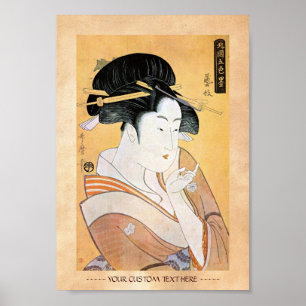 Kool-oosterse japanse klassieke geisha lady art. poster