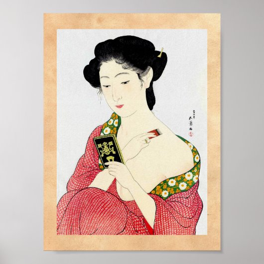 Kool-oosterse japanse klassieke geisha lady art. poster (Voorkant)