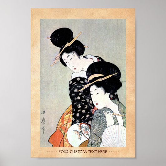 Kool-oosterse japanse klassieke geisha lady art. poster (Voorkant)