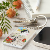 Kool-oosterse japanse klassieke geisha lady art. sleutelhanger (Voorkant Rechts)