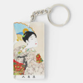 Kool-oosterse japanse klassieke geisha lady art. sleutelhanger (achterkant)