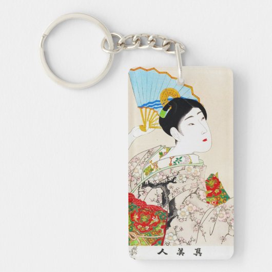 Kool-oosterse japanse klassieke geisha lady art. sleutelhanger (Voorkant)