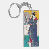 Kool-oosterse japanse klassieke geisha lady art. sleutelhanger (Voorkant Links)