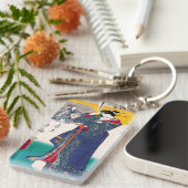 Kool-oosterse japanse klassieke geisha lady art. sleutelhanger (Voorkant Rechts)