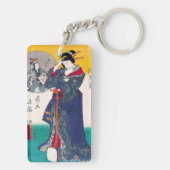 Kool-oosterse japanse klassieke geisha lady art. sleutelhanger (achterkant)