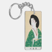 Kool-oosterse japanse klassieke geisha lady art. sleutelhanger (Voorkant Links)