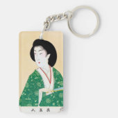 Kool-oosterse japanse klassieke geisha lady art. sleutelhanger (achterkant)