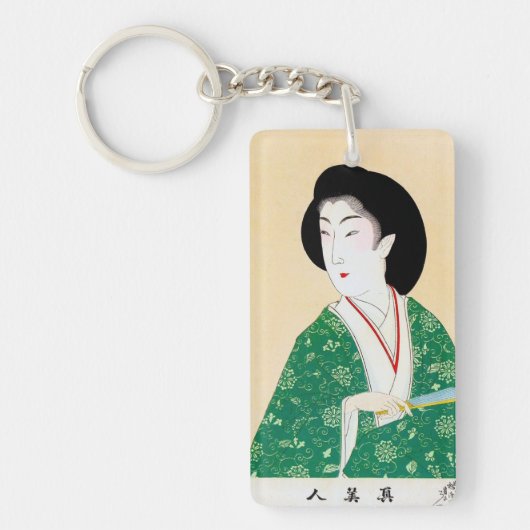 Kool-oosterse japanse klassieke geisha lady art. sleutelhanger (Voorkant)