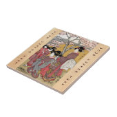 Kool-oosterse japanse klassieke geisha lady art. tegeltje (Zijkant)