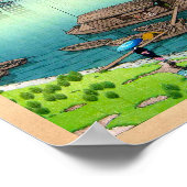 Kool-oosterse japanse zondebokken poster (Hoek)