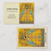 Kool-oosterse klassieke chinese houtsnippers visitekaartje (Voorkant / Achterkant)