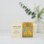 Kool-oosterse klassieke chinese houtsnippers visitekaartje (Staand voorkant)