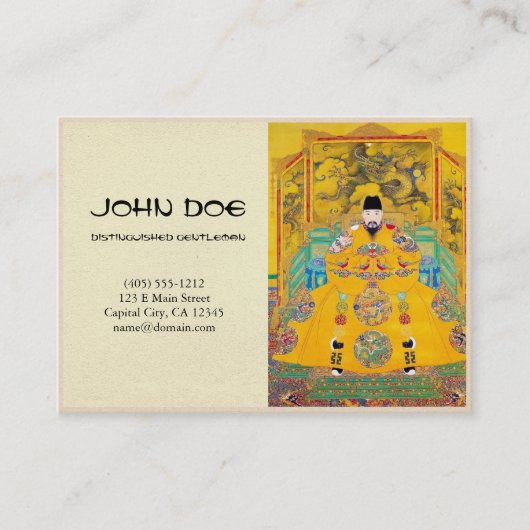 Kool-oosterse klassieke chinese houtsnippers visitekaartje (Voorkant)
