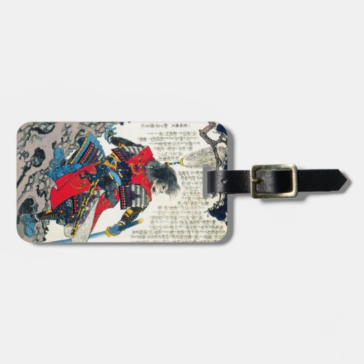 Kool-oosterse klassieke japanse samurai-krijger bagagelabel (Voorkant horizontaal)