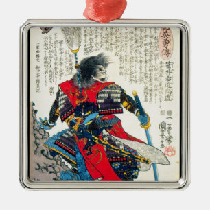 Kool-oosterse klassieke japanse samurai-krijger metalen ornament