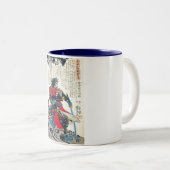 Kool-oosterse klassieke japanse samurai-krijger tweekleurige koffiemok (Voorkant rechts)