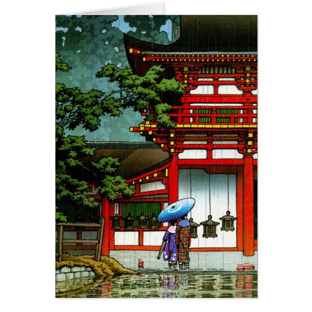 Kool-oosterse klassieke japanse tempelregenkunst (Voorkant)