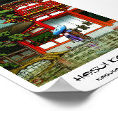 Kool-oosterse klassieke japanse tempelregenkunst poster (Hoek)