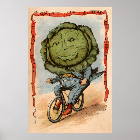 Kool op een fiets - Groente Mensen Poster (Voorkant)