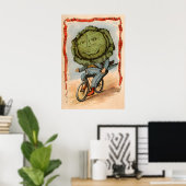 Kool op een fiets - Groente Mensen Poster (Thuiskantoor)