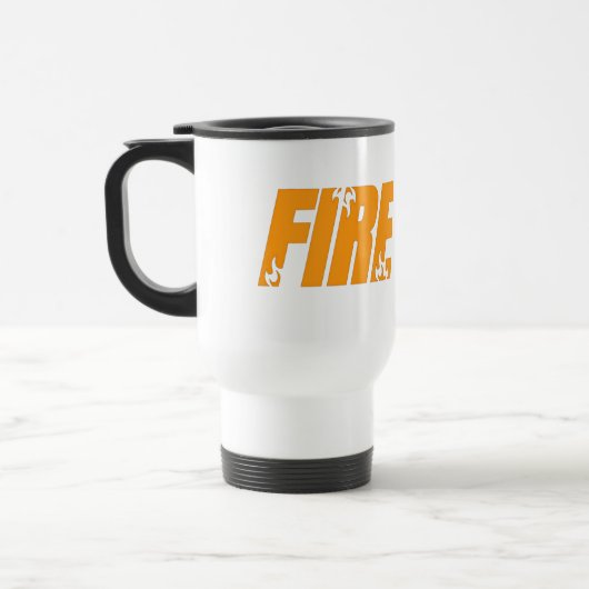 Kool Oranje Vuur Vlam Typografie RVS Reisbeker (Links)