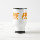 Kool Oranje Vuur Vlam Typografie RVS Reisbeker (Center)